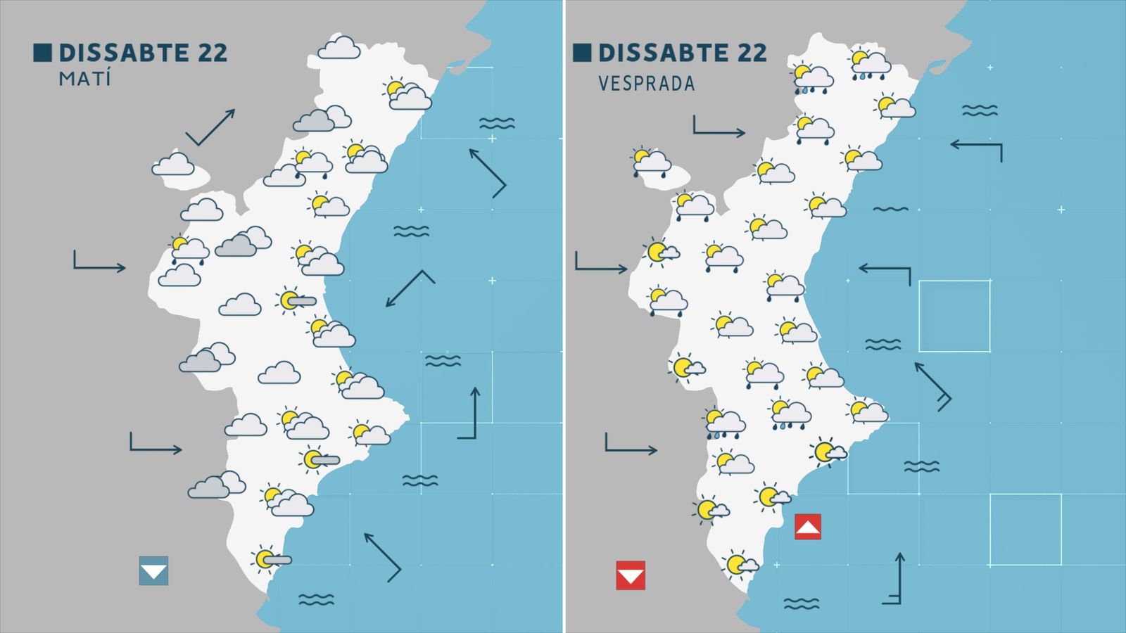 Predicció meteorològica del 22 d'abril