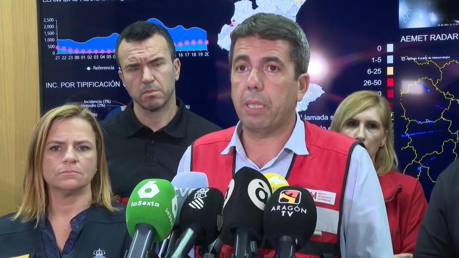 Roda de premsa del president de la Generalitat, Carlos Mazón, al Cecopi