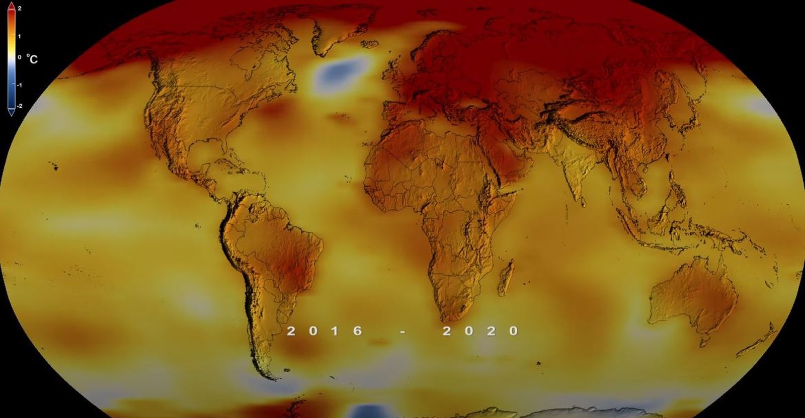 Reconstrucció de la temperatura del planeta realitzada per la NASA