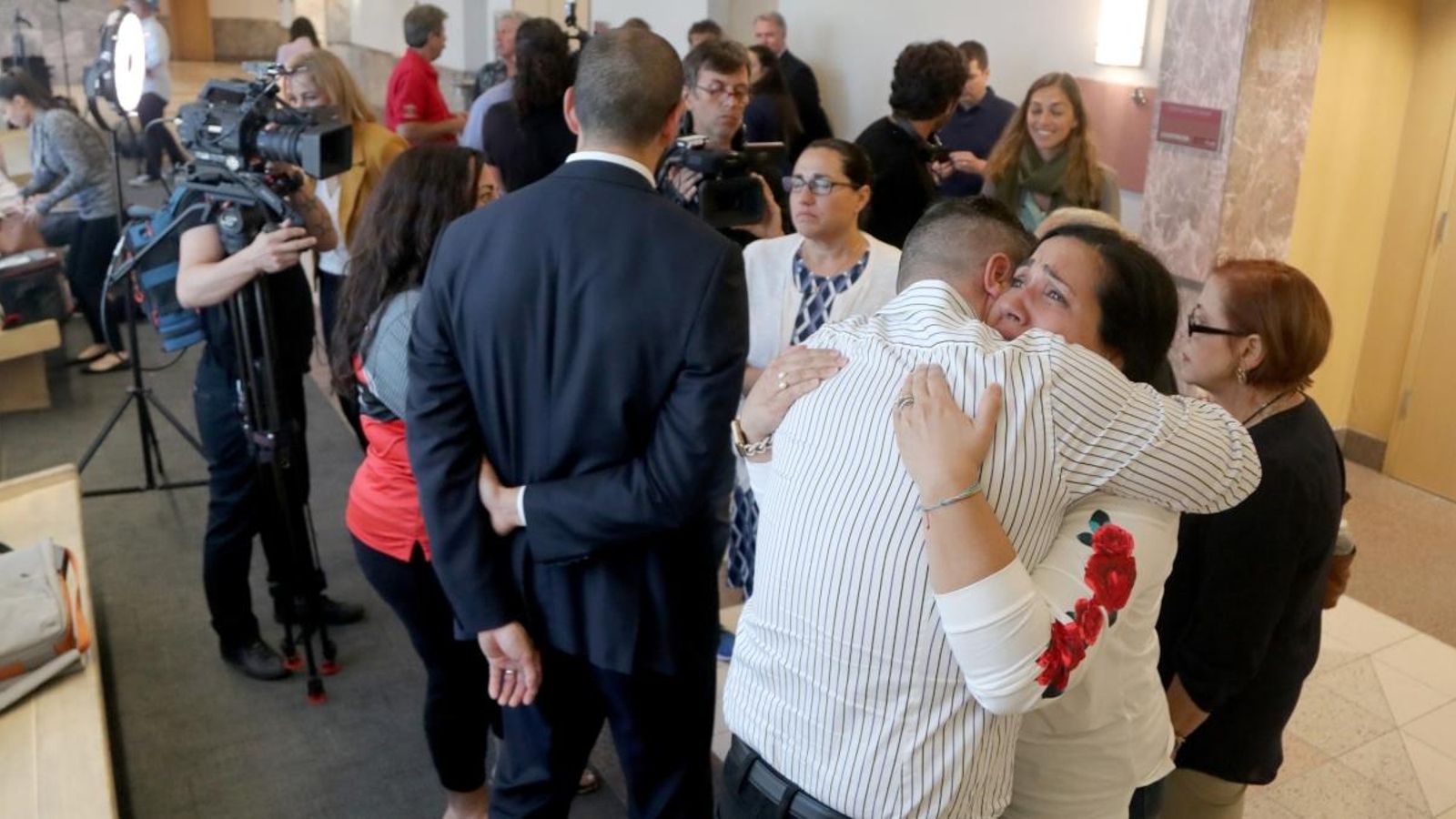 La família de Pablo Ibar en escoltar la sentència aquest dimecres