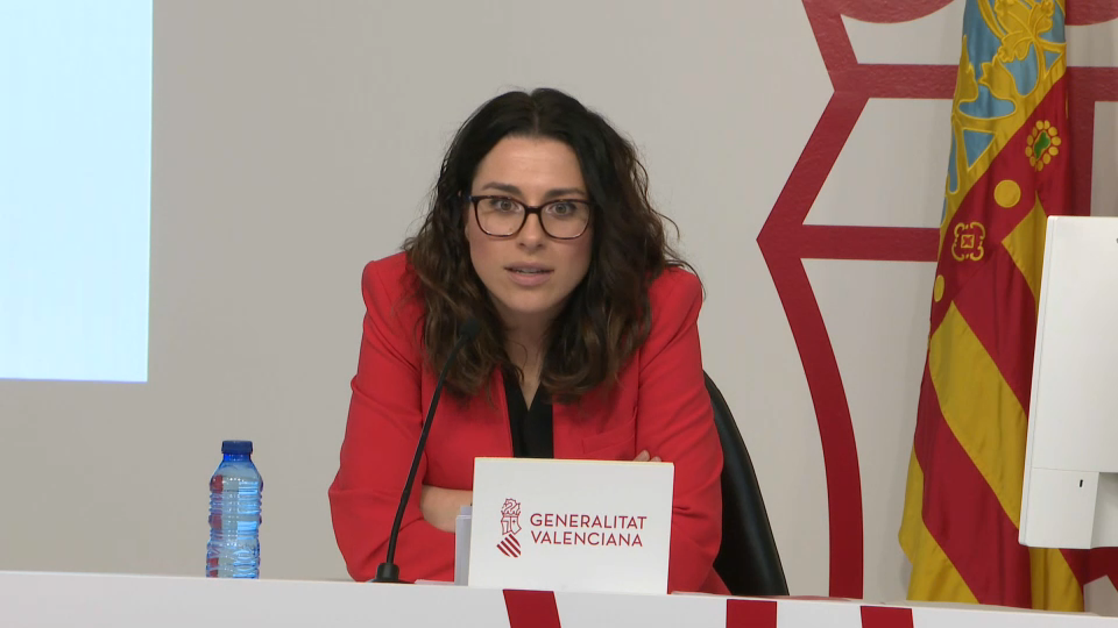 Aitana Mas aquest divendres en la roda de premsa posterior al ple del Consell