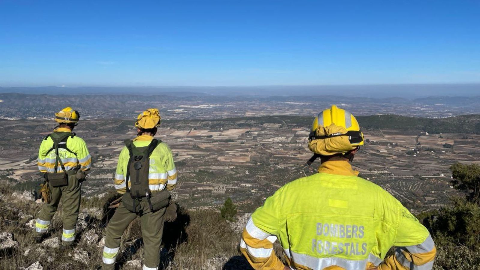 Bombers forestals en una imatge d'arxiu
