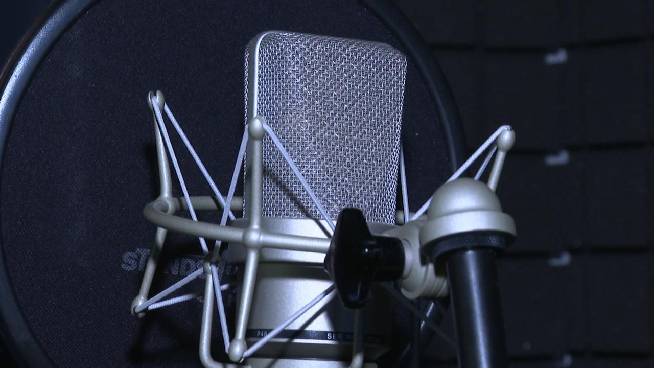 Imatge d'un micròfon empreat a les sales de doblatge