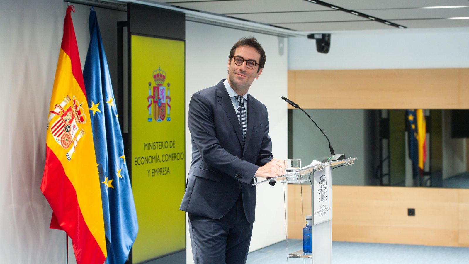 Carlos Cuerpo en la roda de premsa posterior al Consell Interterritorial d'Internacionalització