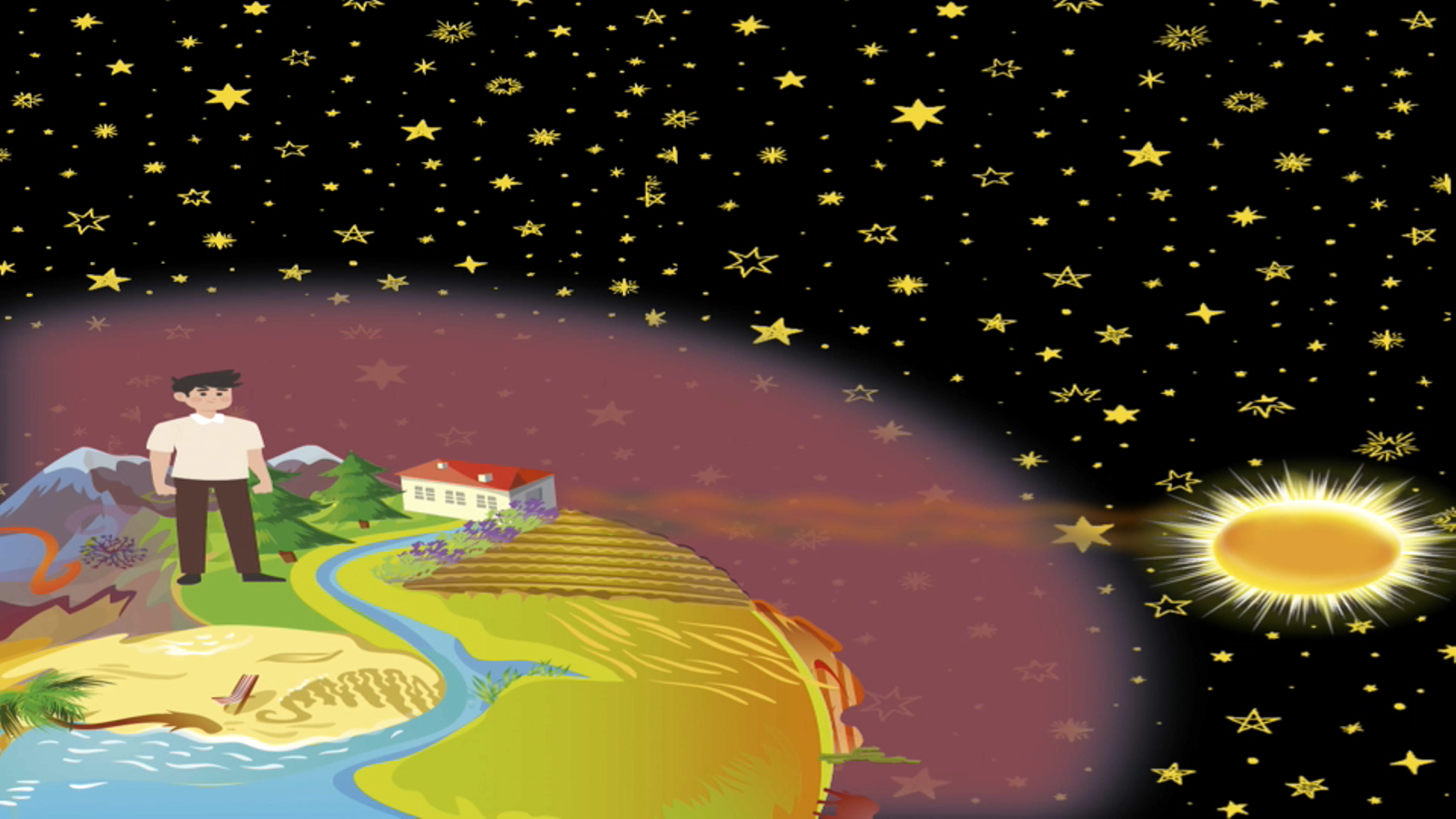 El color del cel depén del camí que la llum solar recorra a través l'atmosfera