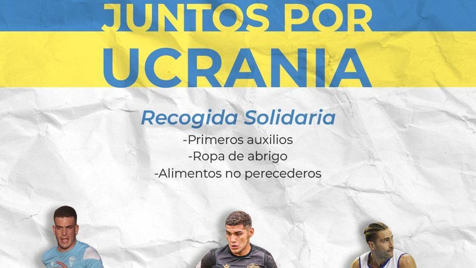 Recollida solidària de material per a Ucraïna als partits de diversos equips alacantins