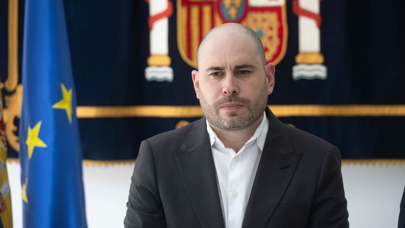 El delegat del govern espanyol a Ceuta, Miguel Ángel Pérez Triano, en roda de premsa