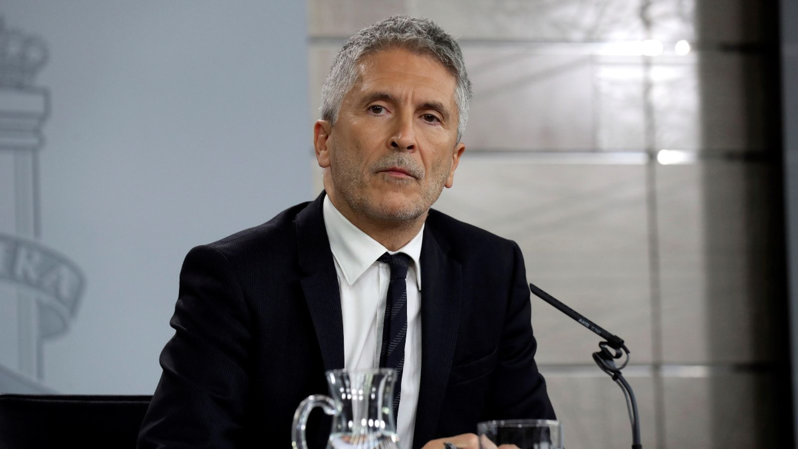 El ministre Grande-Marlaska en una roda de premsa al palau de La Moncloa, en una imatge d'arxiu