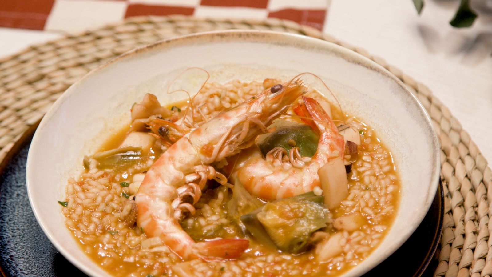 Arròs melós de sépia i llagostins