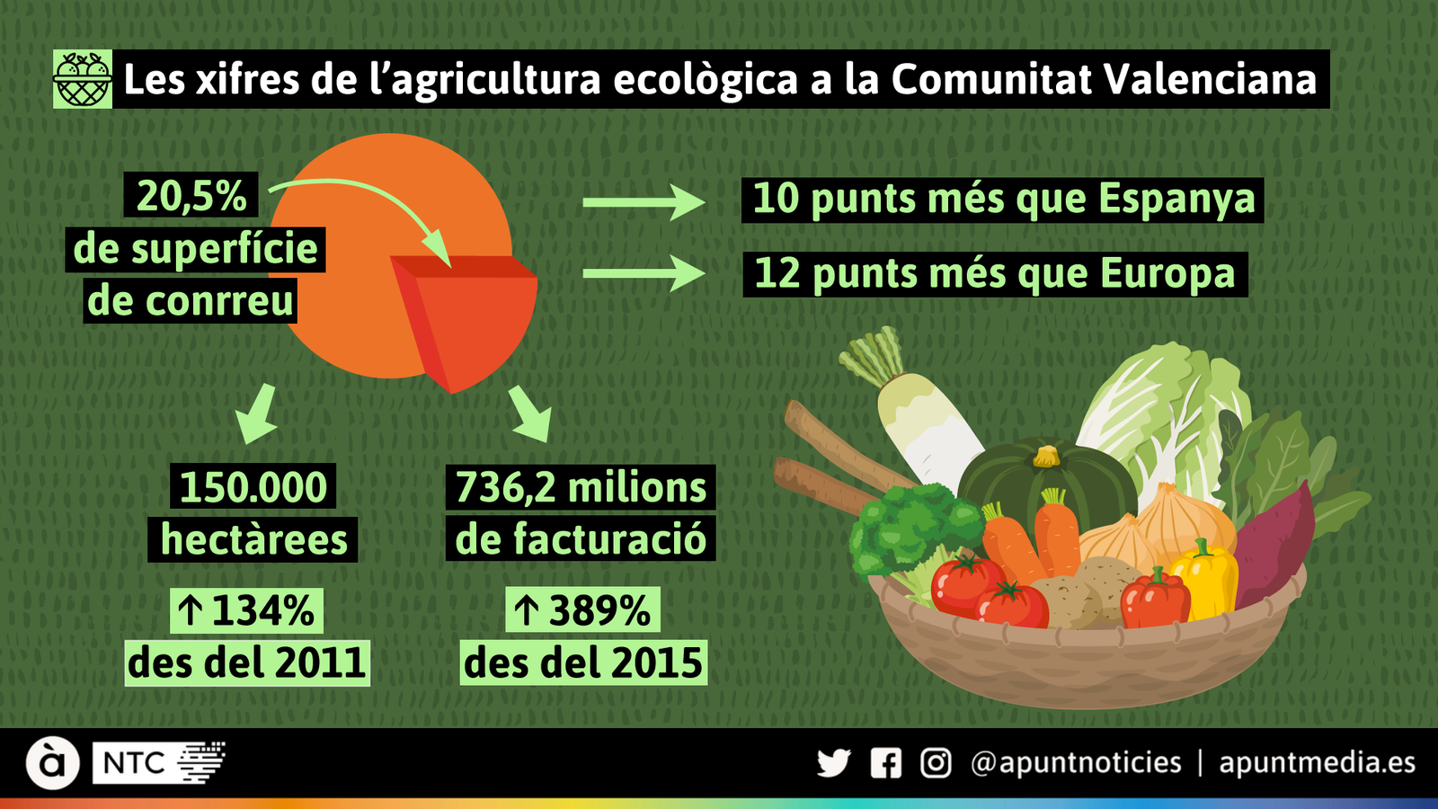 Les xifres de l'agricultura ecològica a la Comunitat Valenciana