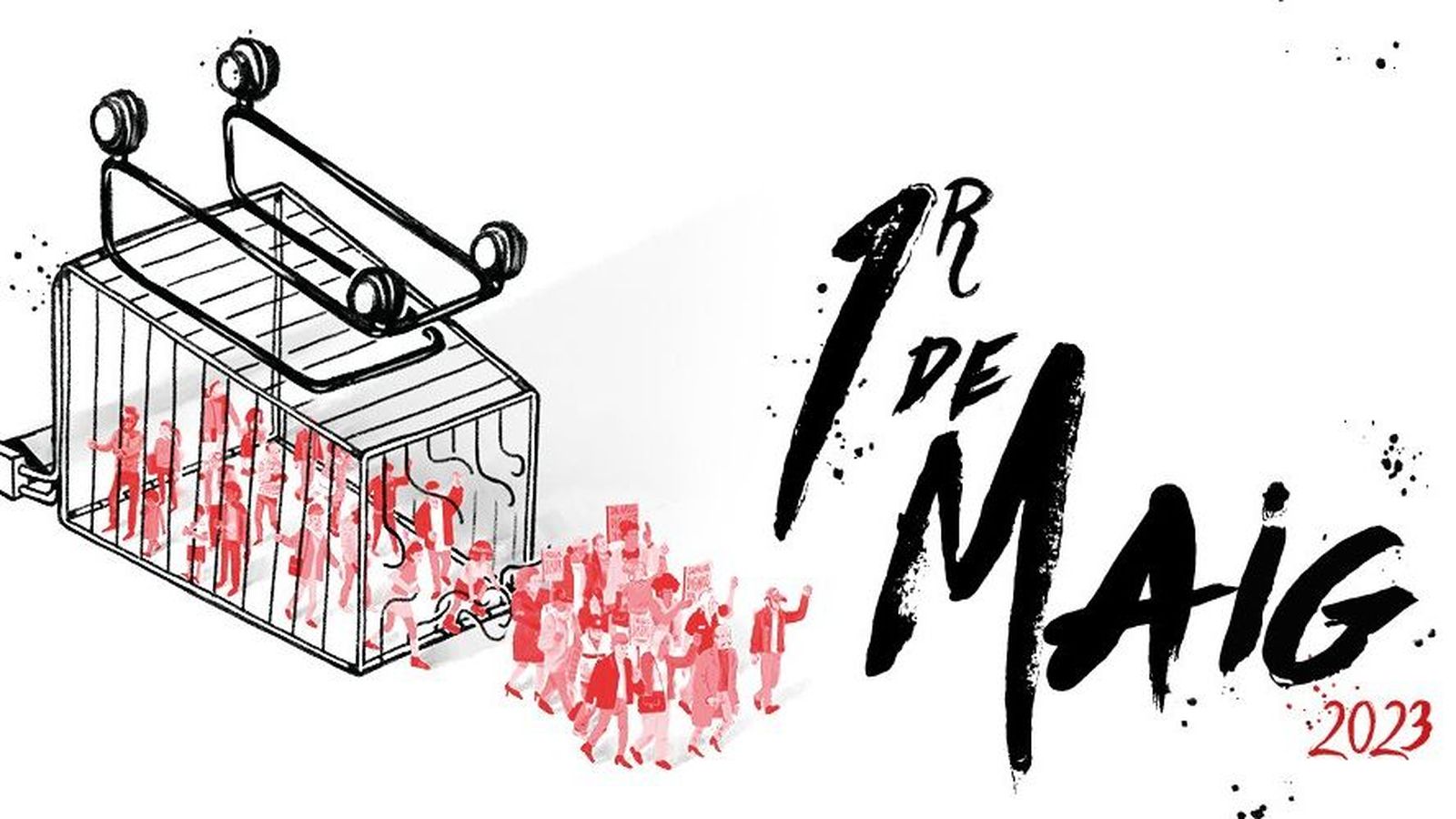 Imatge que il·lustra el cartell de la convocatòria dels sindicats majoritaris aquest Primer de Maig