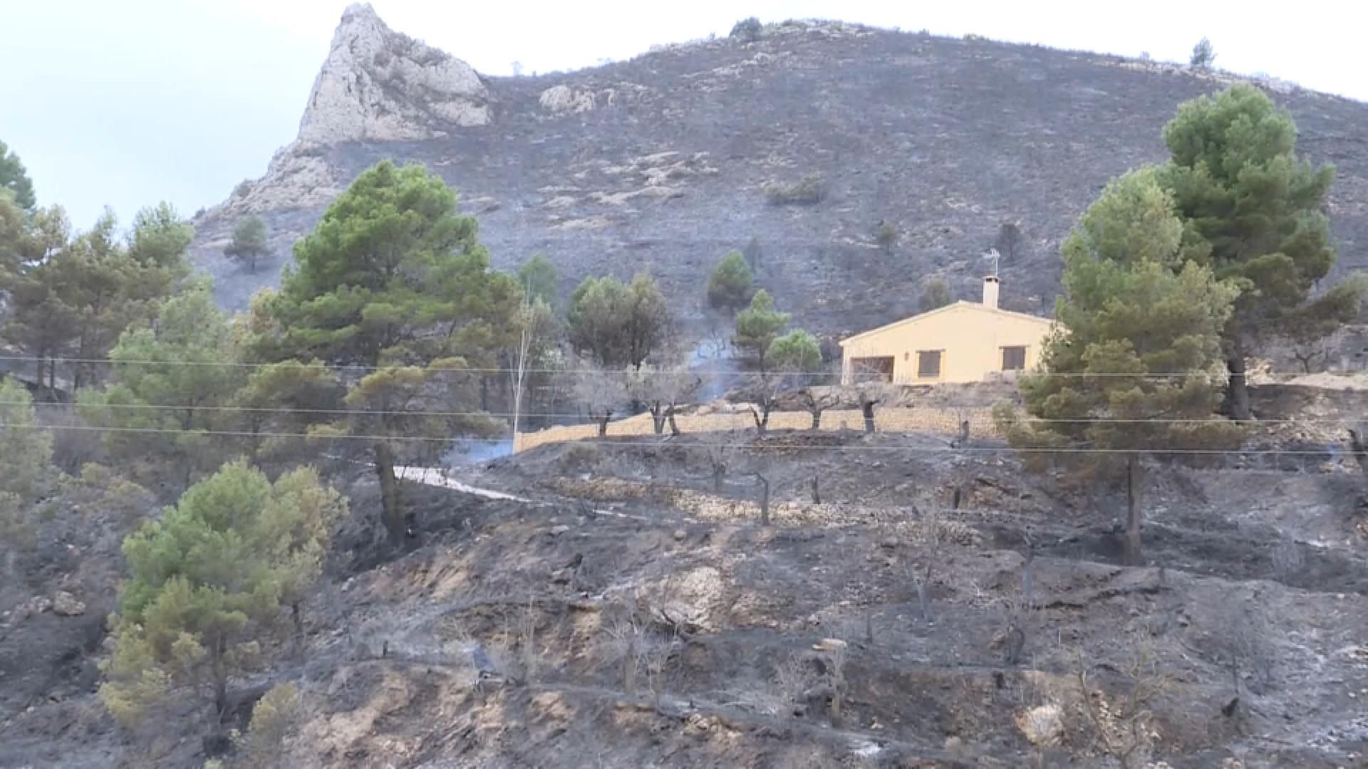 Part de la superfície cremada en l'incendi que es va declarar diumenge prop de la CV-70 Part de la superfície cremada en l'incendi que es va declarar diumenge prop de la CV-60