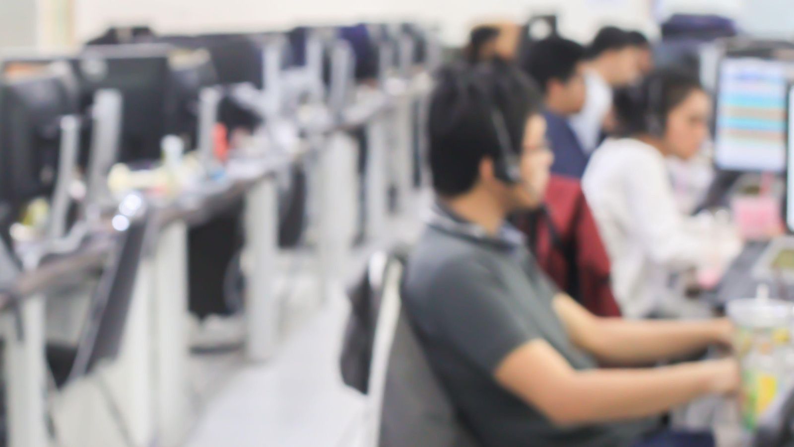 Imatge d'arxiu d'un 'call center'
