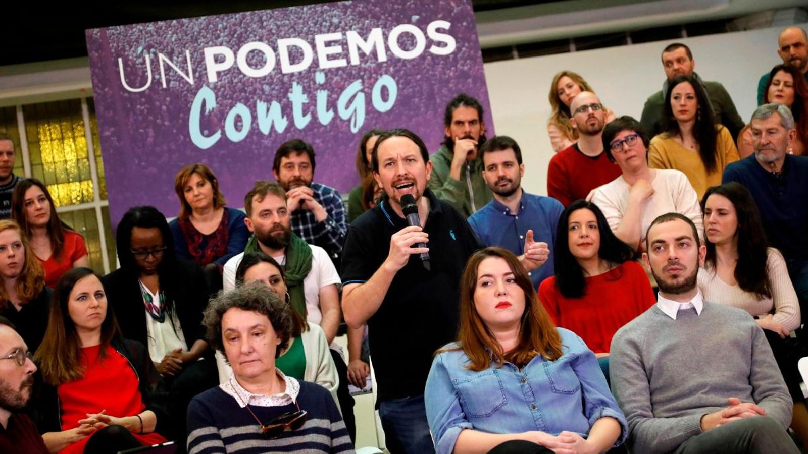 Pablo Iglesias aquest diumenge durant l’acte de presentació de la seua candidatura a la tercera assemblea ciutadana de Podem