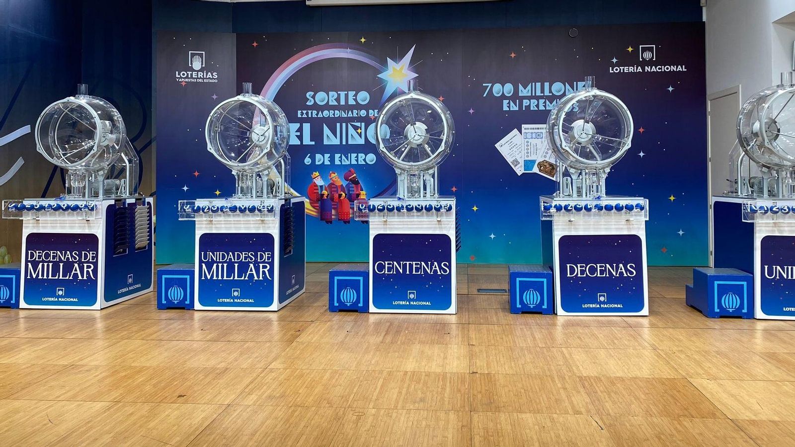 Els bombos de la loteria de Reis, en una imatge d'arxiu