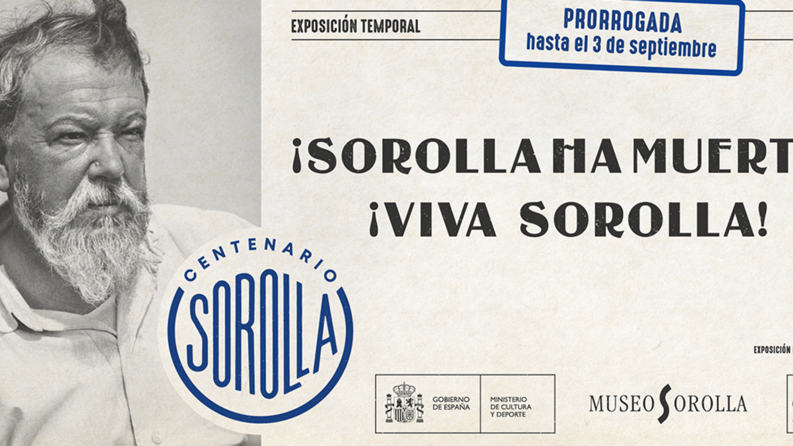 Cartell del Museu Sorolla a Madrid amb l'ampliació de l'exposició