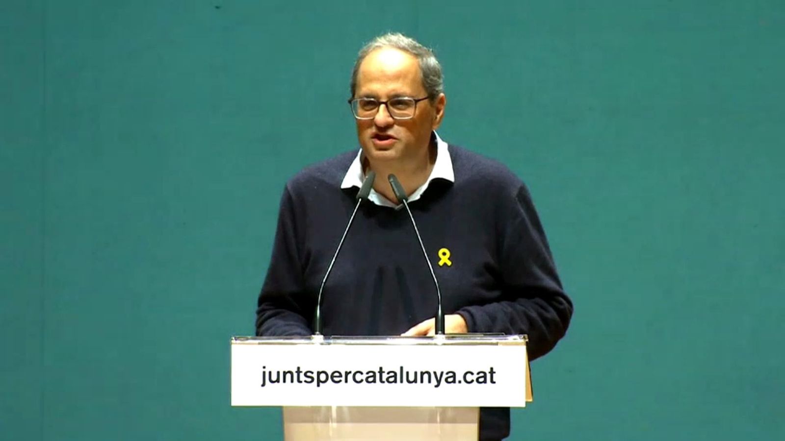 El president de la Generalitat de Catalunya, durant l'acte a Terrassa