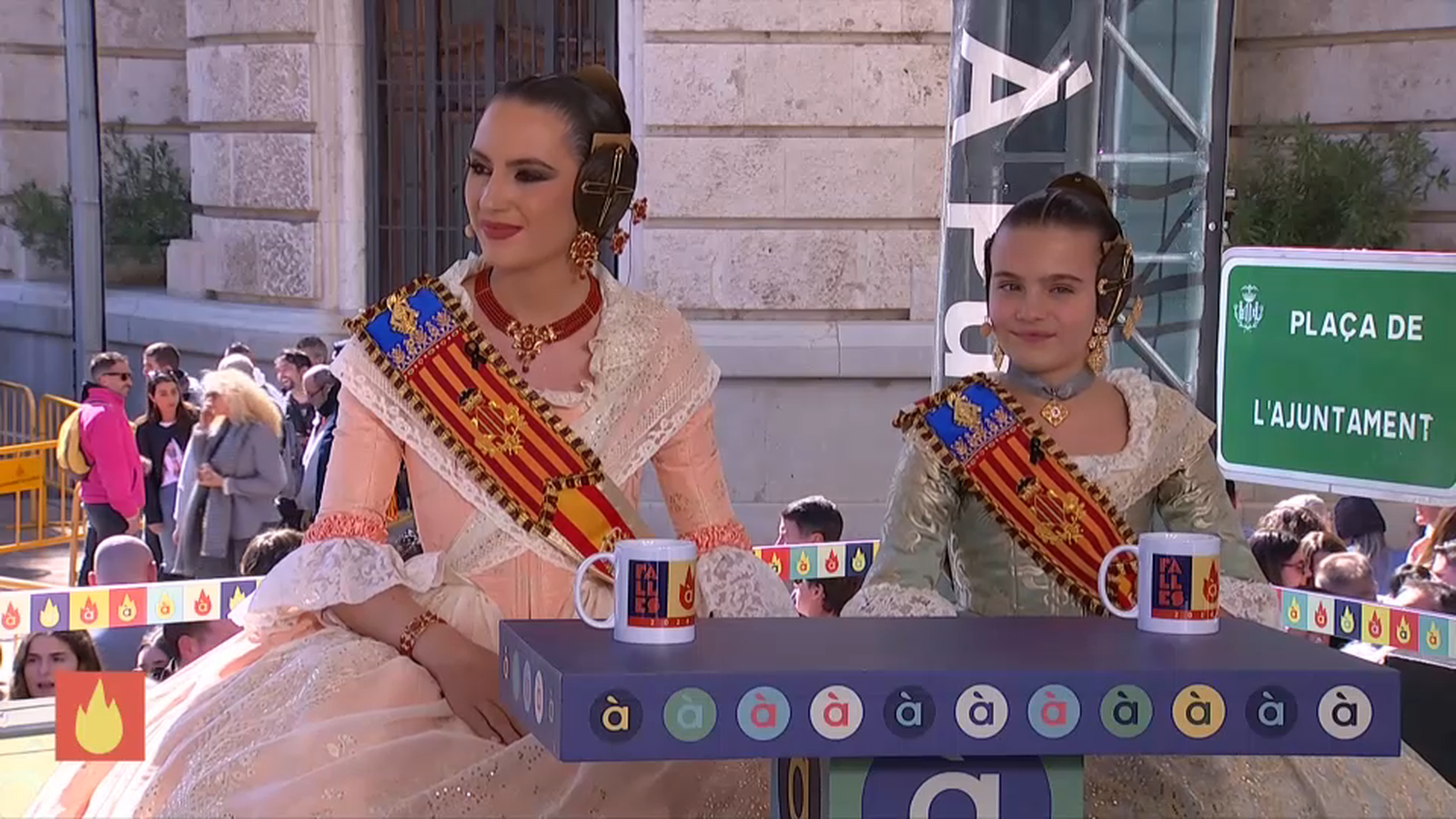 Maria Estela Arlandis, fallera major de València i la fallera major infantil, Marina García