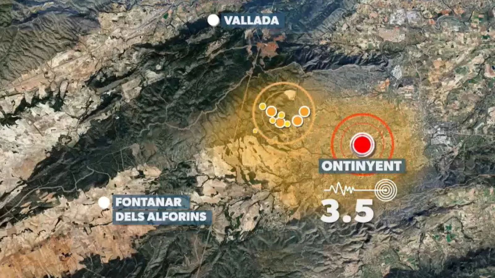 Dotze terratrèmolts registrats este dimecres a la Vall d'Albaida