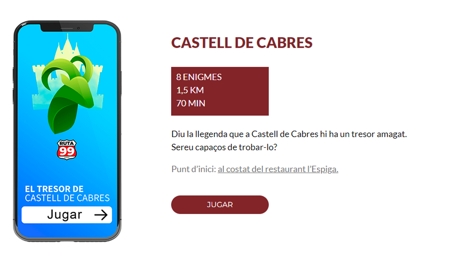 Joc de Castell de Cabres (Baix Maestrat) al web de gymkanaturistica