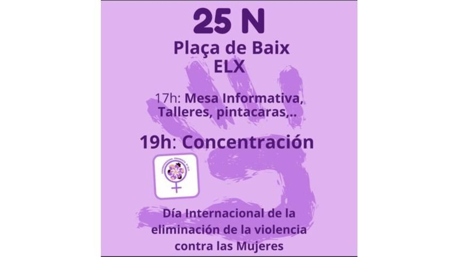 Cartell de la manifestació del 25N a Elx