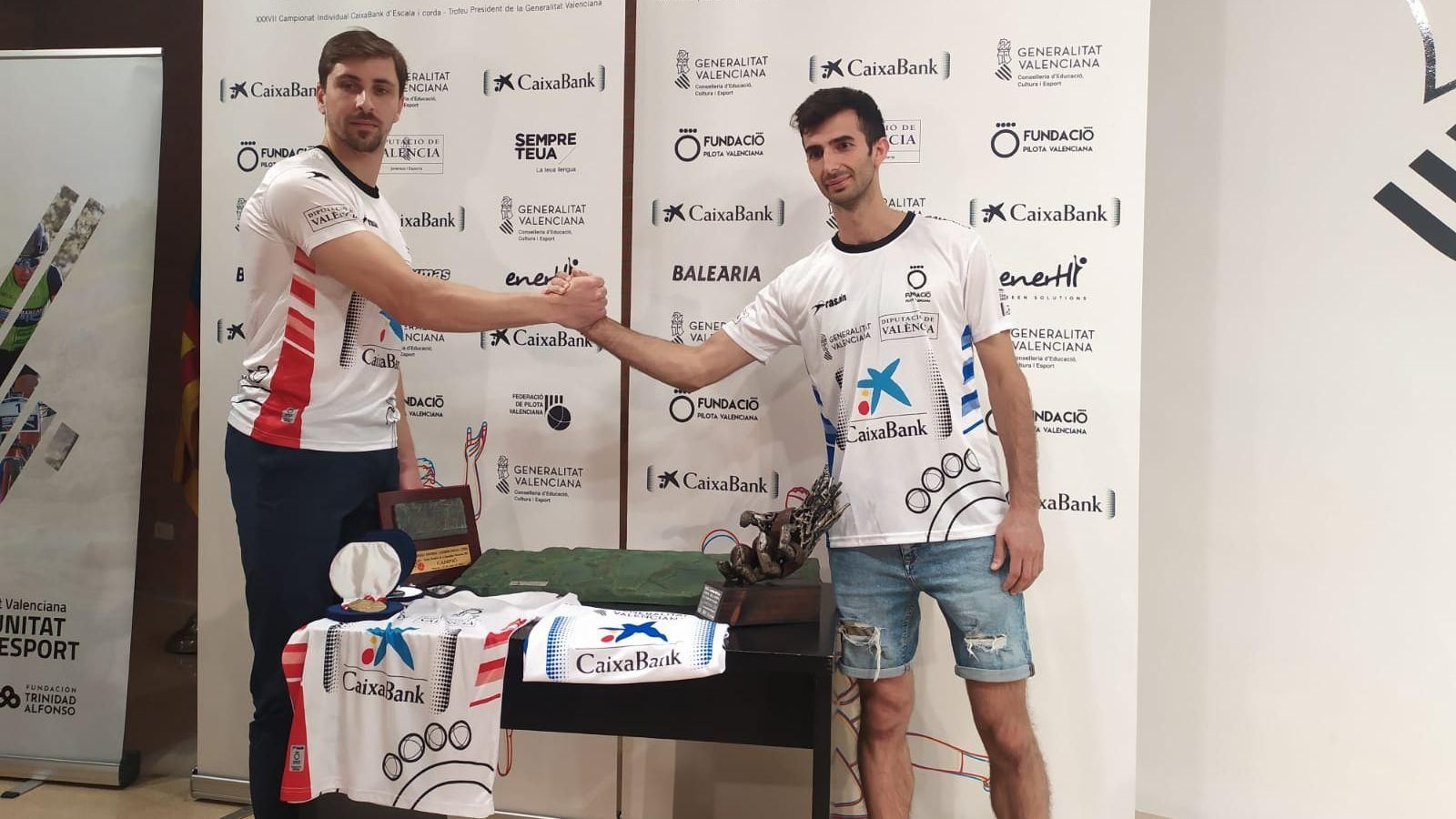 Puchol II i Marc en la presentació de la final