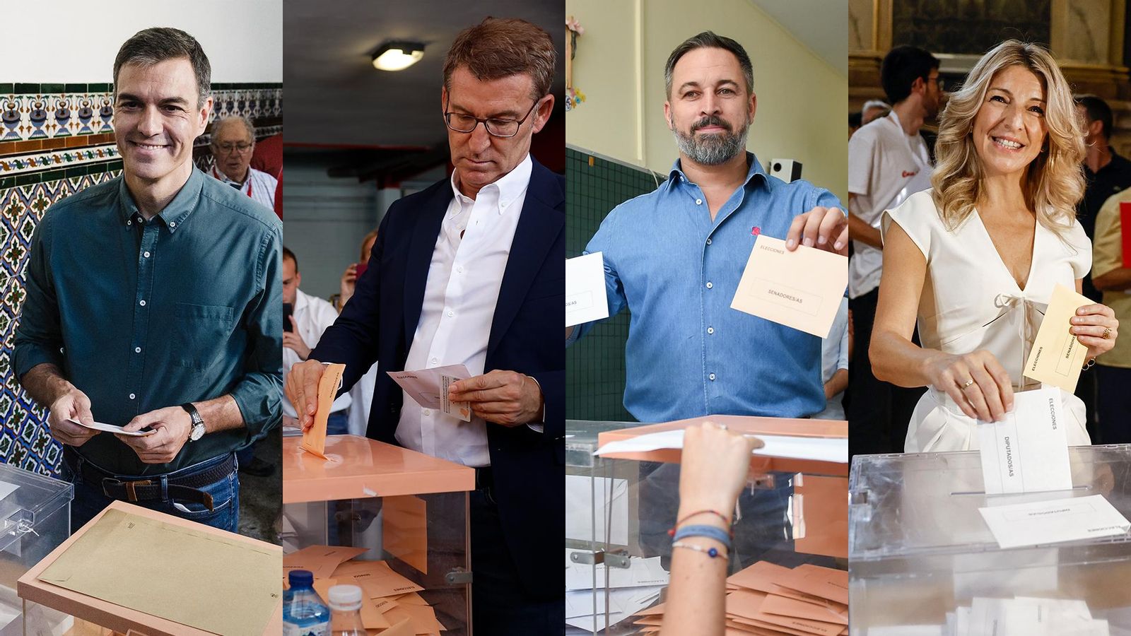 Candidats a la presidència votant en el 23J