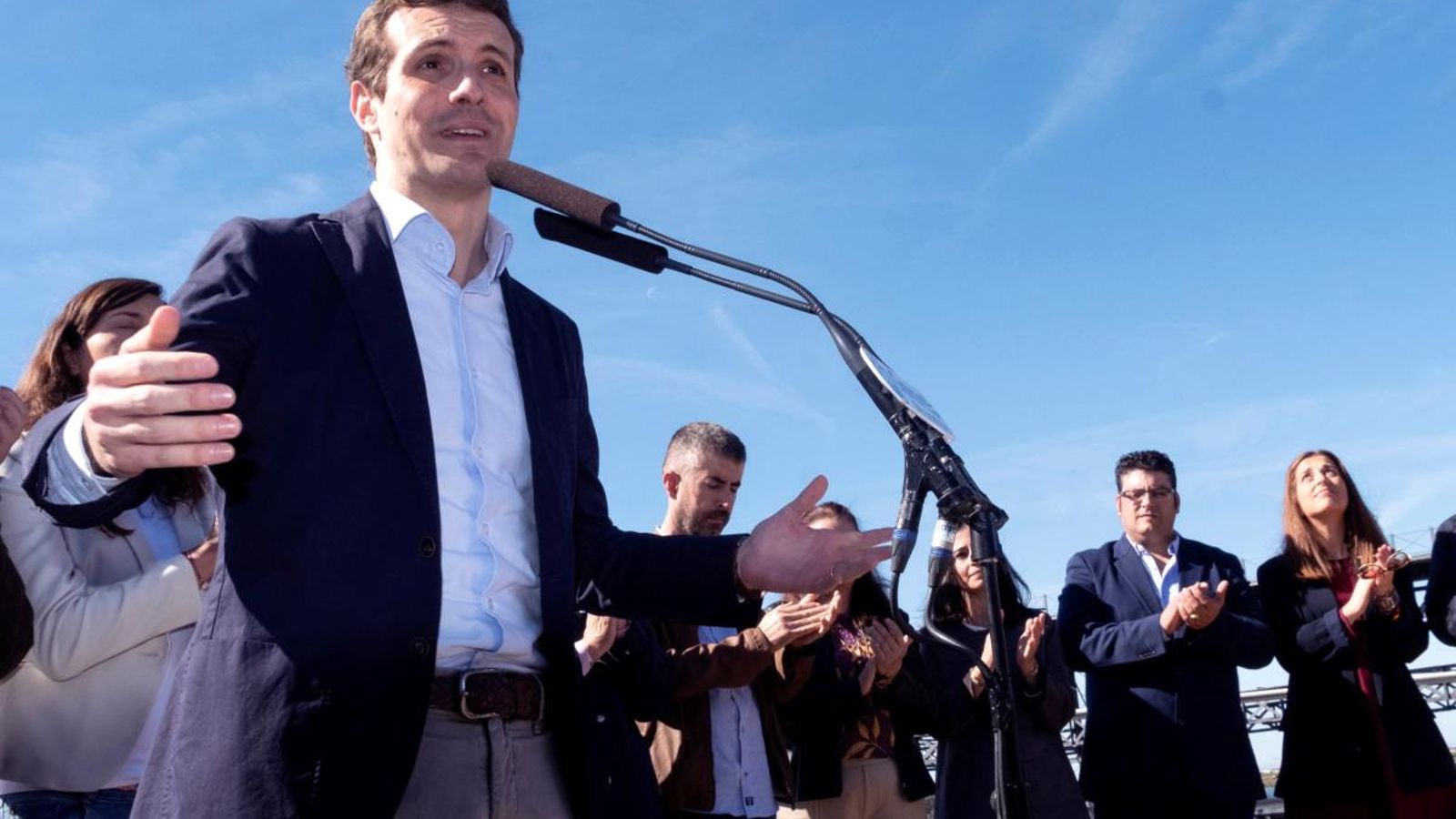 El president del PP Pablo Casado durant un acte a la campanya andalusa