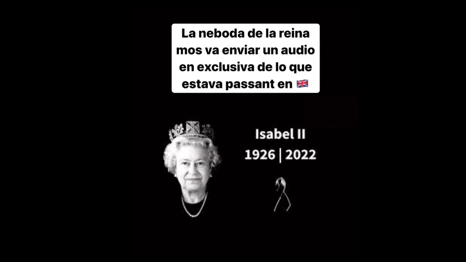 Imatge amb que s'ha compartit l'àudio de la falsa neboda valenciana de la reina Isabel II