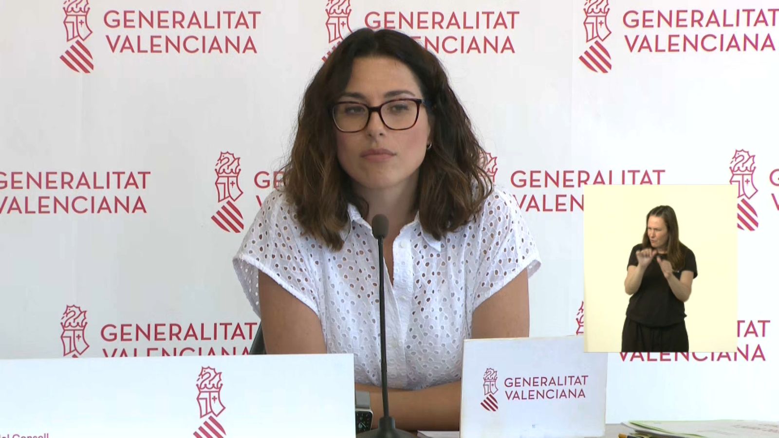 Aitana Mas en la seua primera compareixença com a portaveu del Consell