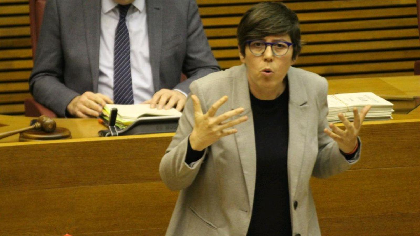 La coordinadora autonòmica de Podem, Pilar Lima, a les Corts