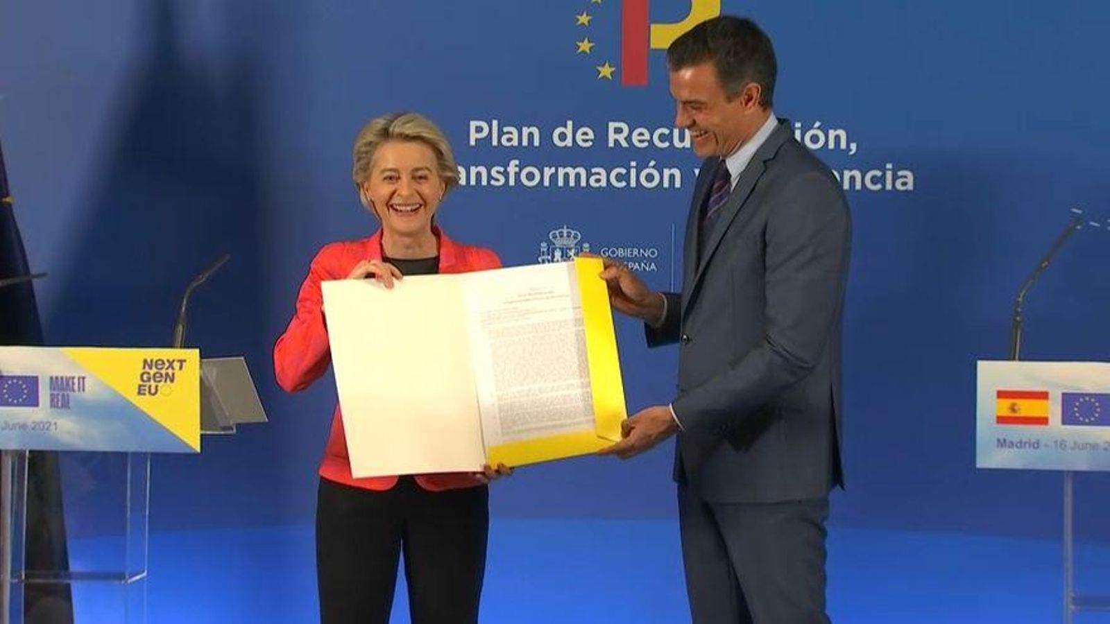 Von der Leyen i Sánchez, el passat juny