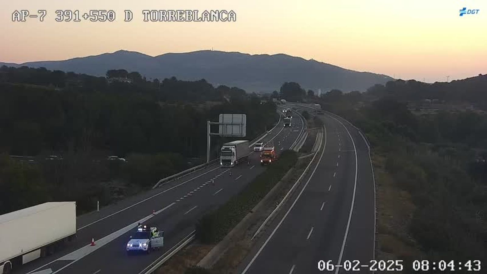 Carrils drets de l'AP-7 al pas per Torreblanca, totalment buits este dijous