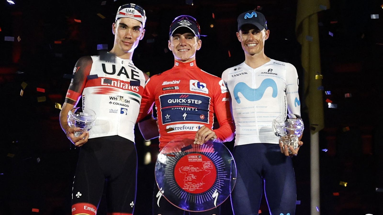 Ayuso, Evenepoel i Mas