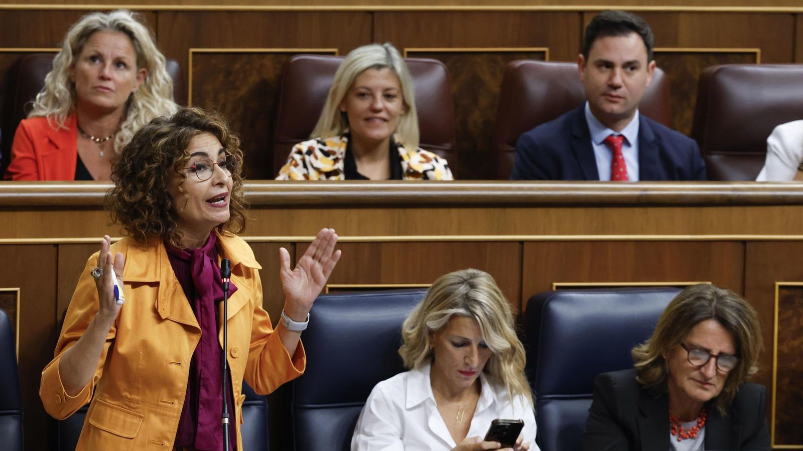 La ministra Montero, este dimecres en el Congrés