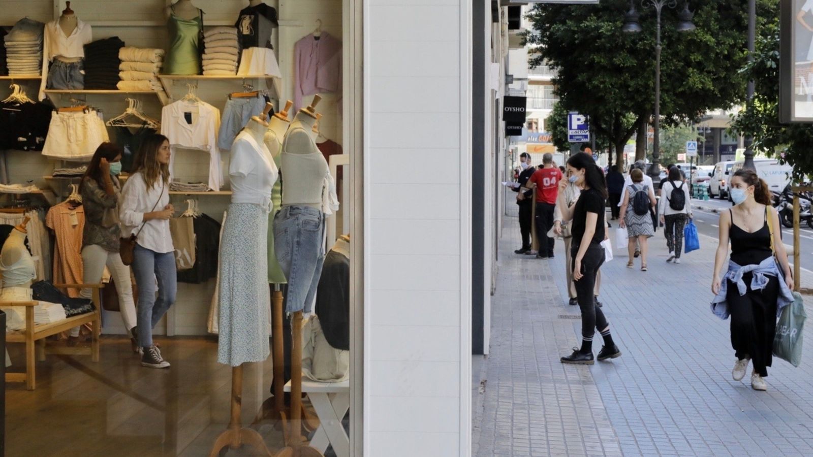 Tenda oberta a València el primer dia de la fase 1