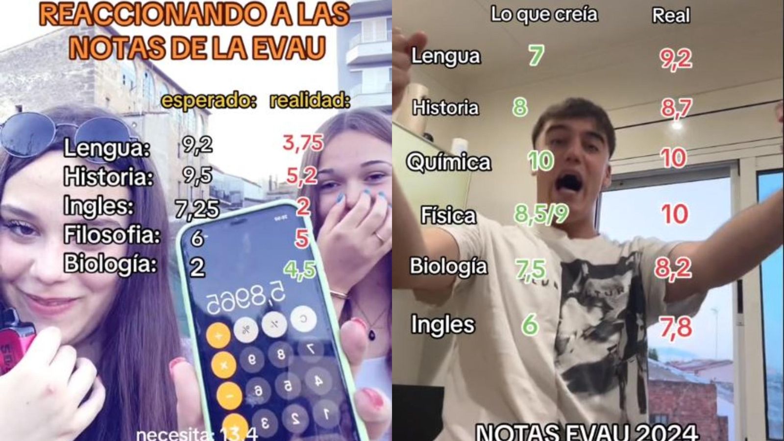 Alumnes reaccionen a les notes que han tret en la PAU