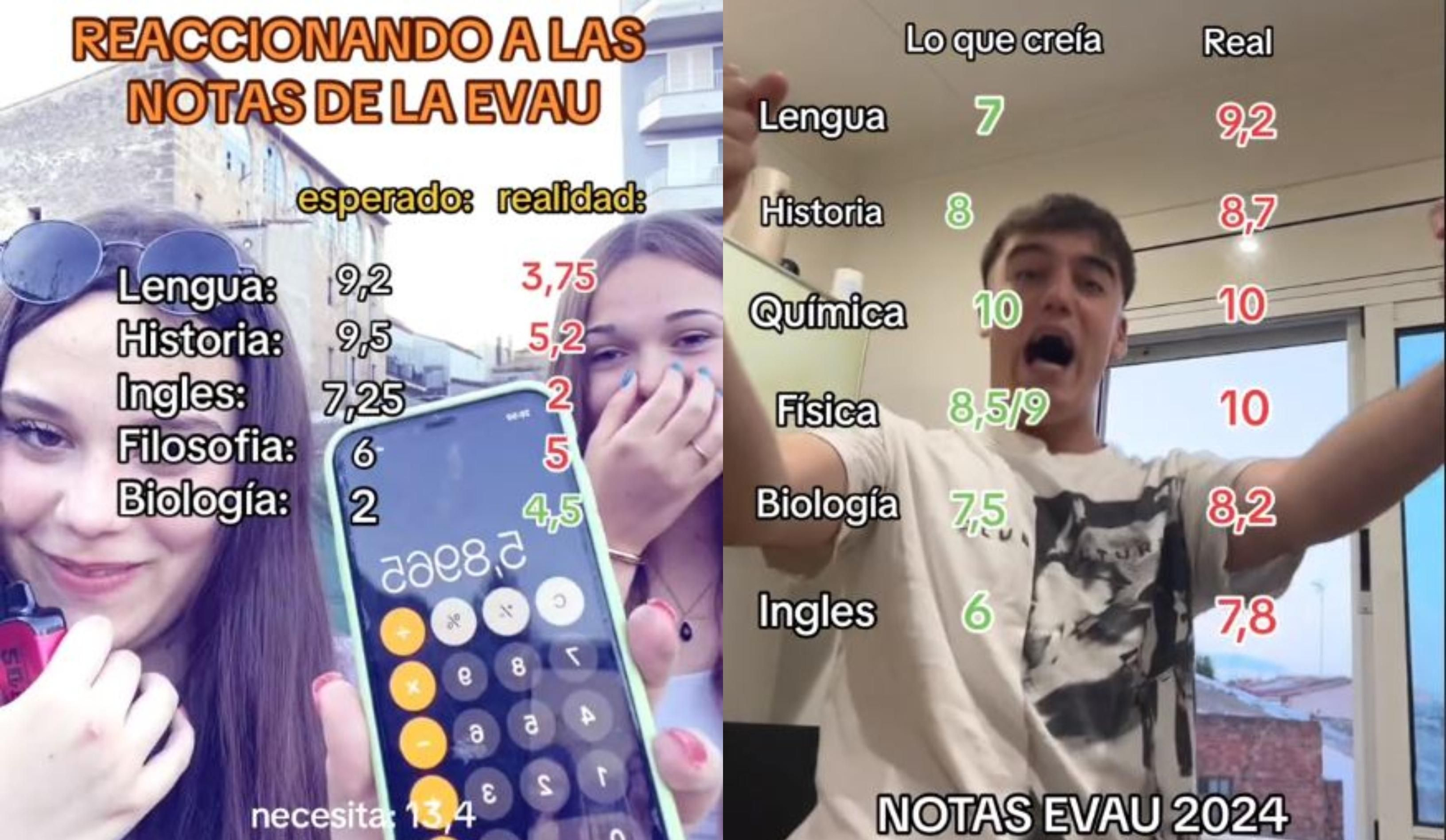 Alumnes reaccionen a les notes que han tret en la PAU