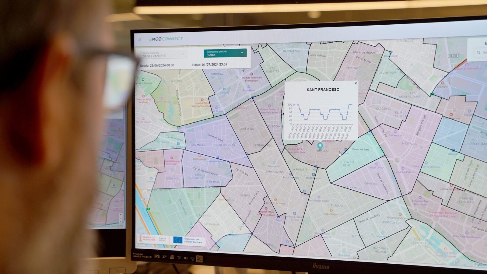 Interfície de l'eina de predicció del trànsit a València