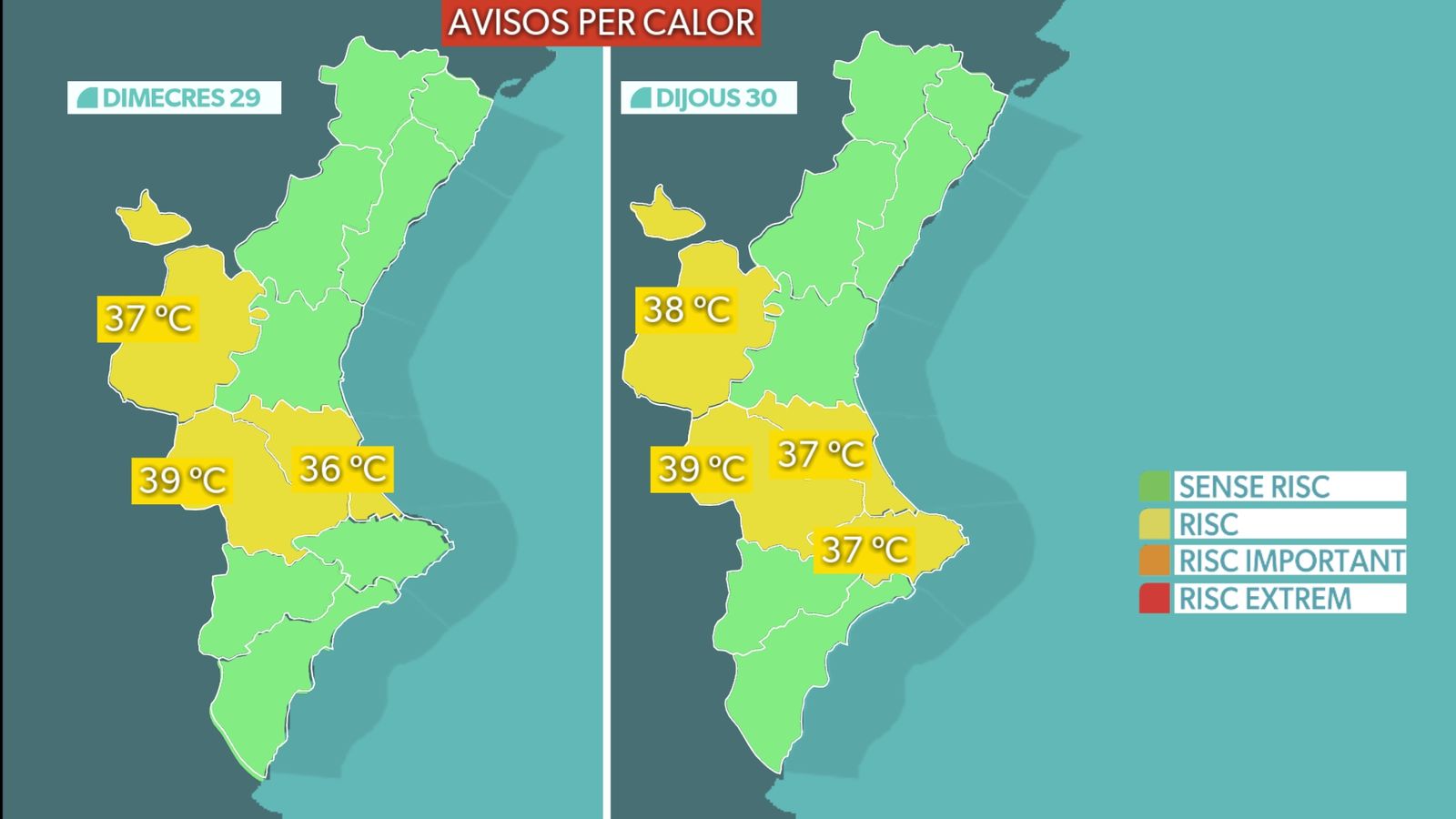 Avisos per altes temperatures