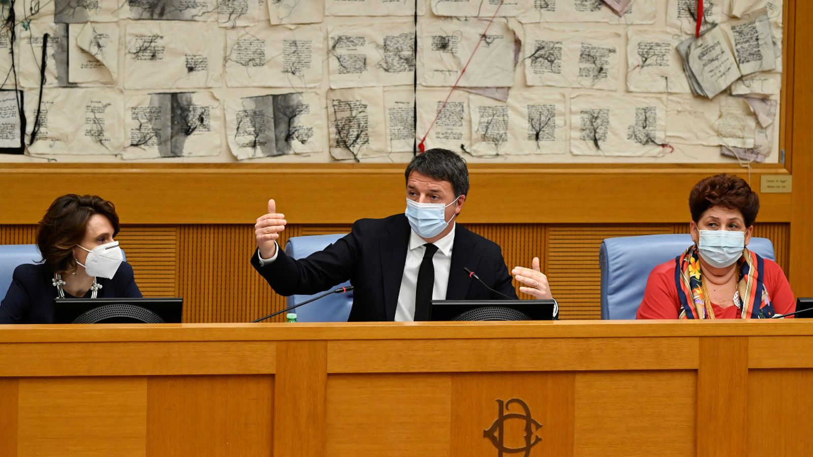 El líder d'Itàlia Viva, Matteo Renzi, en la roda de premsa