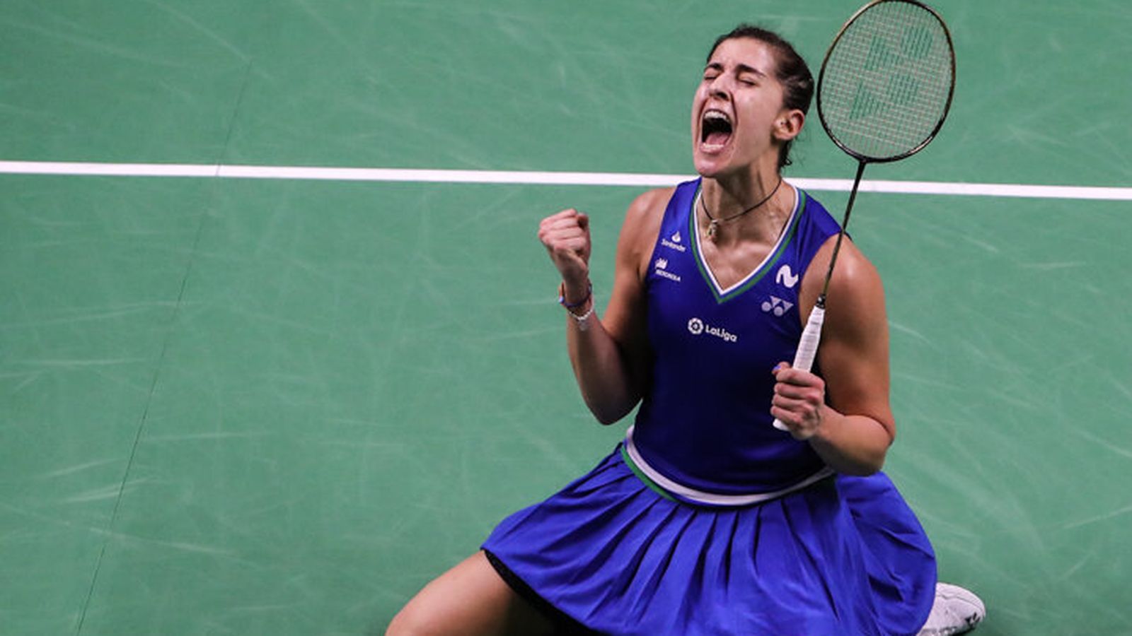 Carolina Marín celebra la victòria