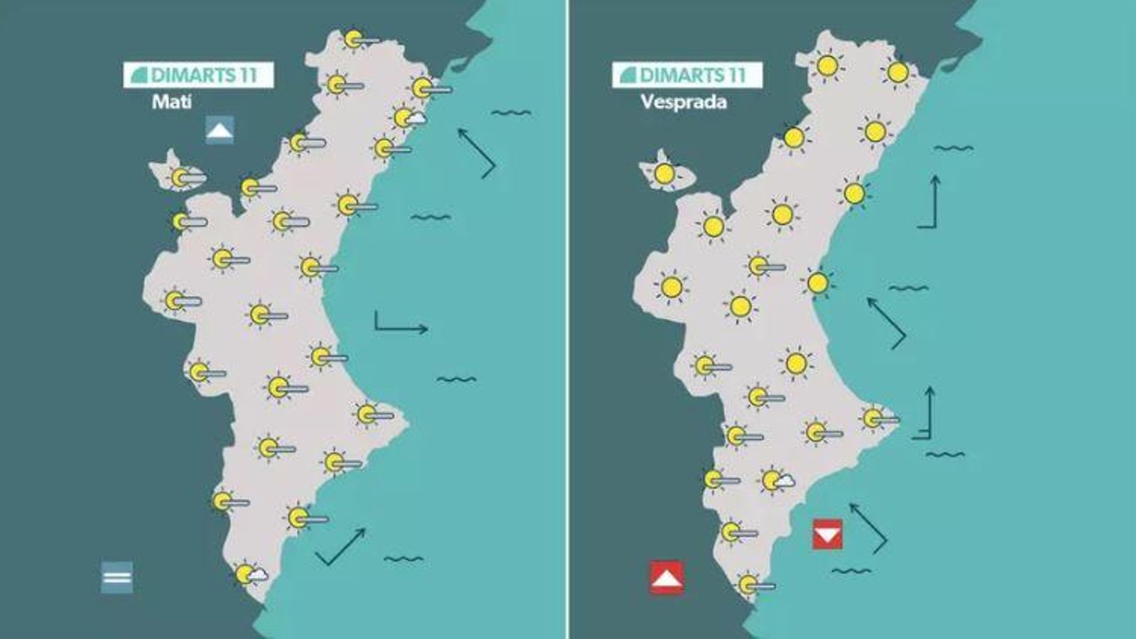 La previsió dimarts 11 de novembre