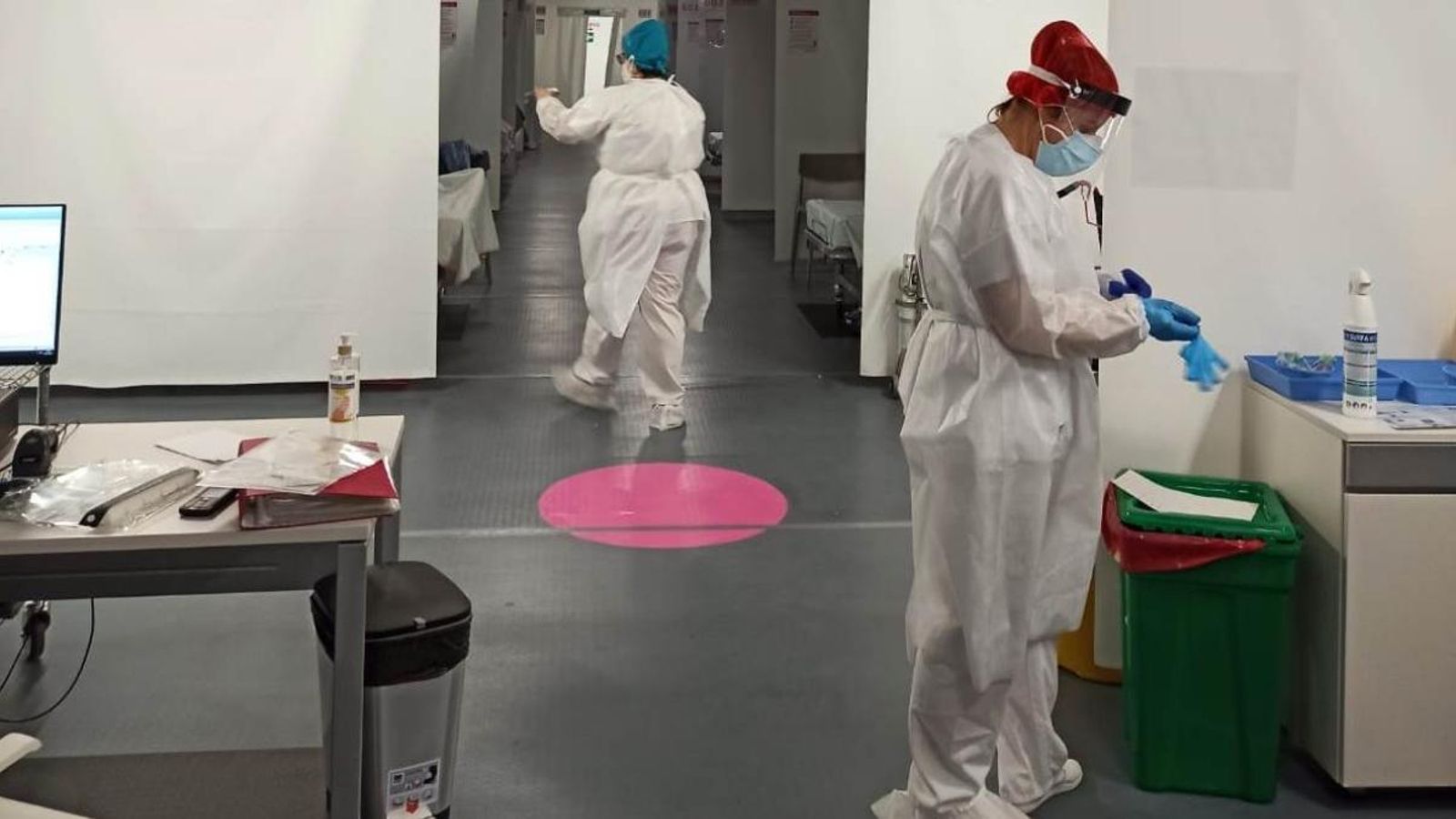 Interior de l'hospital de campanya de Castelló