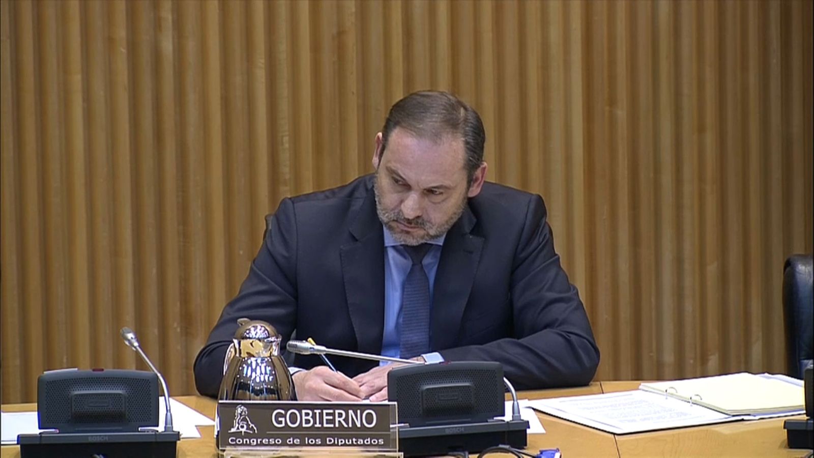 José Luis Ábalos, durant la compareixença al Congrés