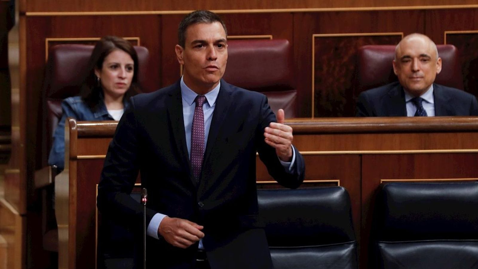 Pedro Sánchez, durant la sessió de control al govern espanyol