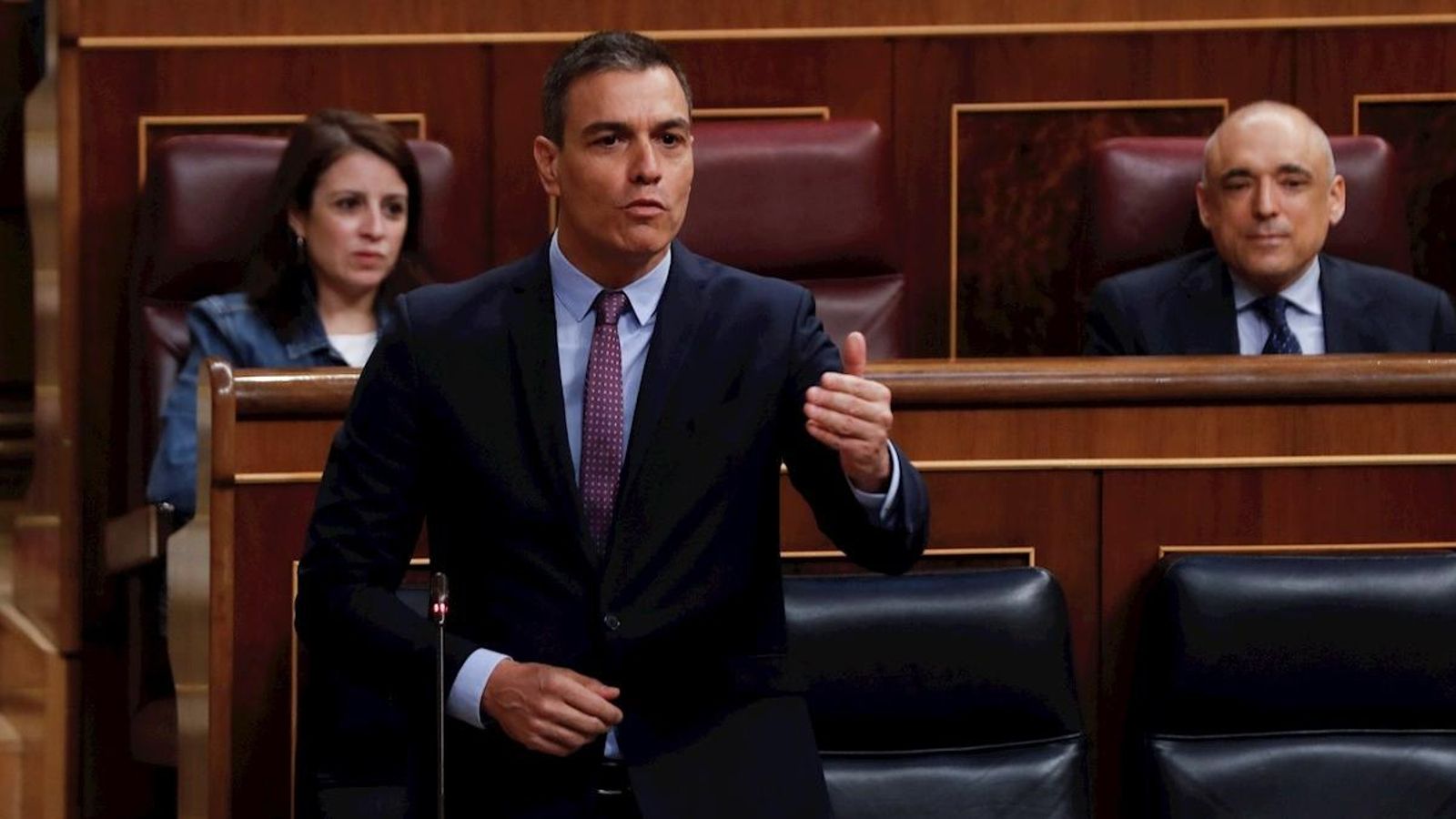 Pedro Sánchez, durant la sessió de control al govern espanyol