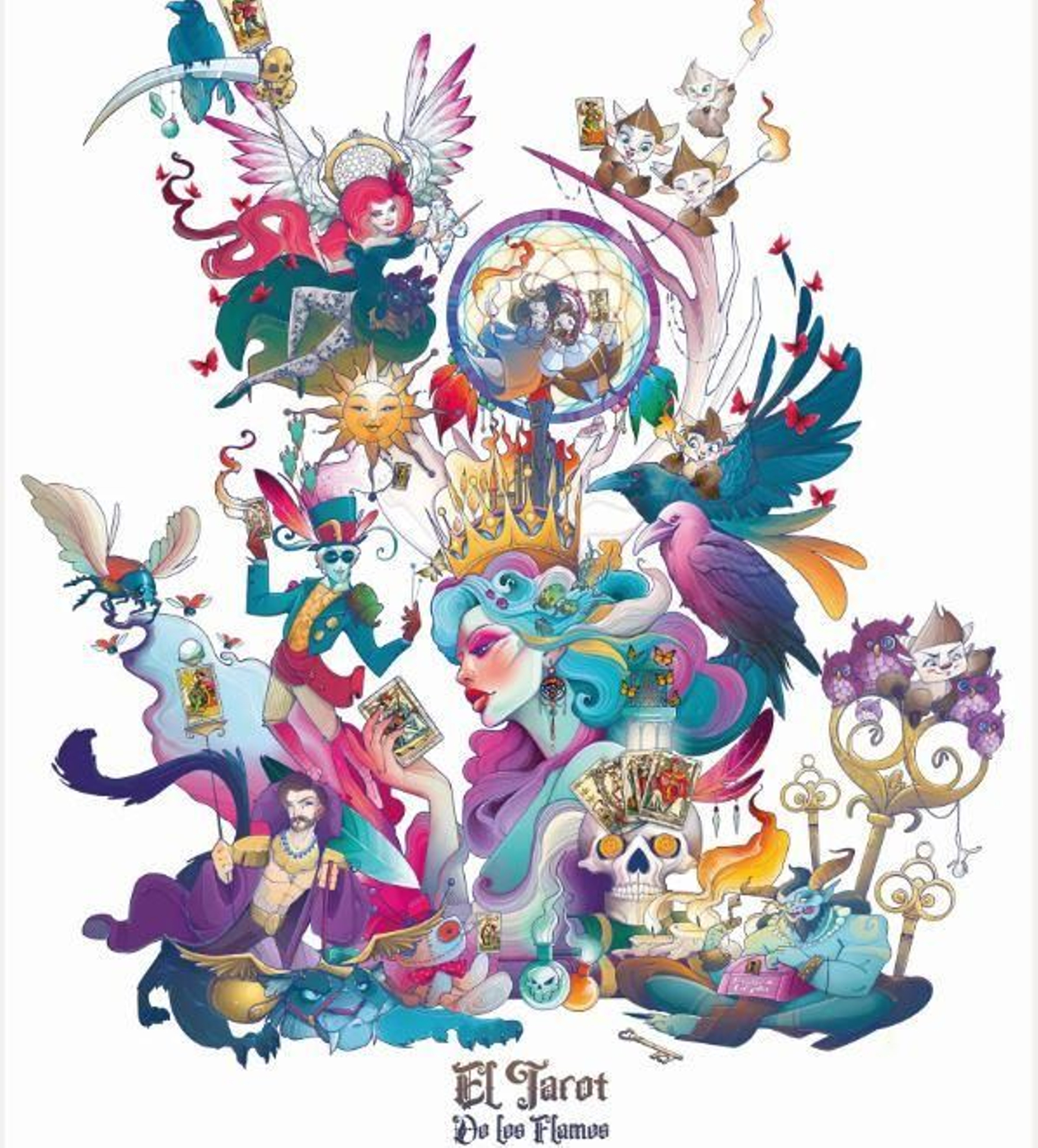 Falla Na Jordana. Lema: "El tarot de les flames". Artista: Mario Gual Del Olmo