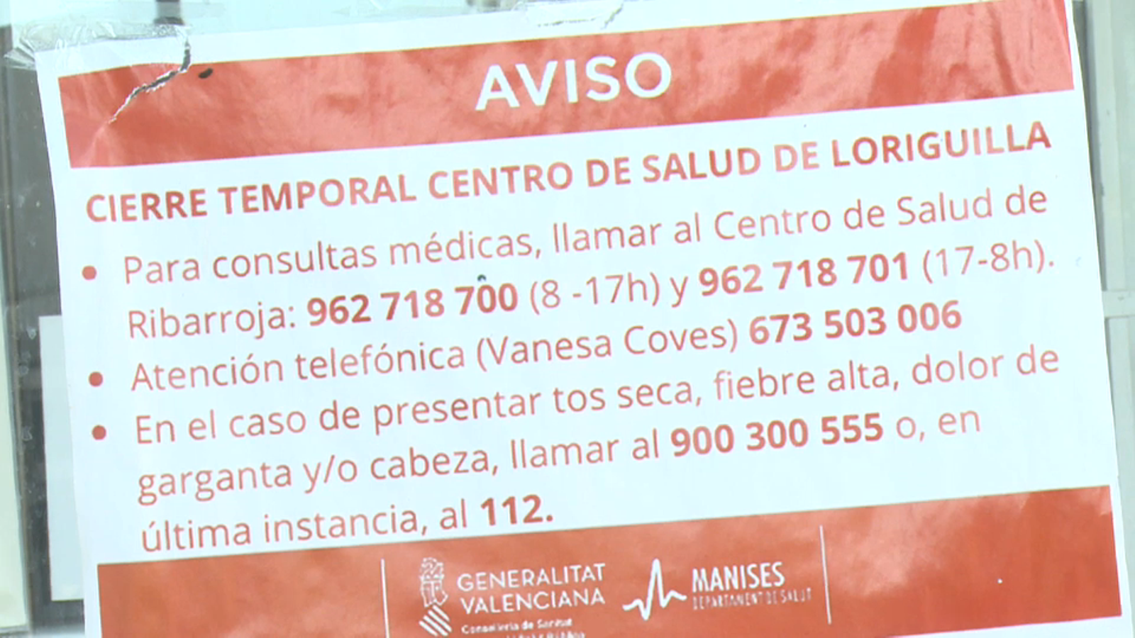 Poblacions de l'àrea de salut de Manises denuncien que els consultoris continuen tancats