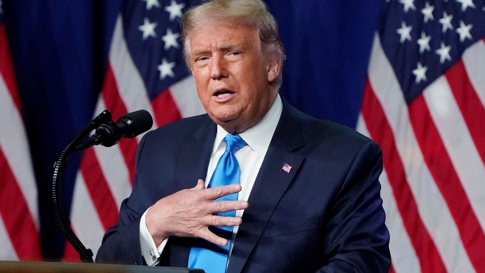 El president dels Estats Units, Donald Trump, durant la convenció del partit, inaugurada a Charlotte
